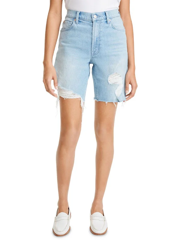 Womens Denim Destroyed Cutoff Shorts