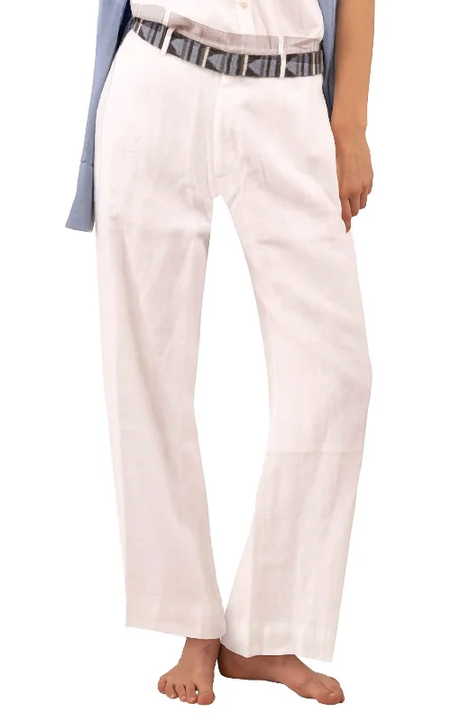 Bacall Linen Trousers In White