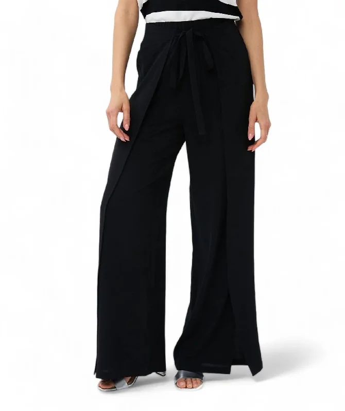 Overlap Trousers In Black