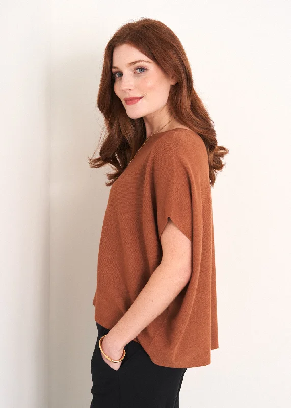 COSIMA SLEEVELESS SWEATER - BROWN