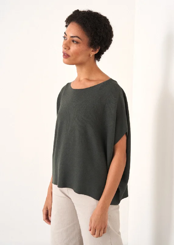 COSIMA SLEEVELESS SWEATER - GREY GREEN