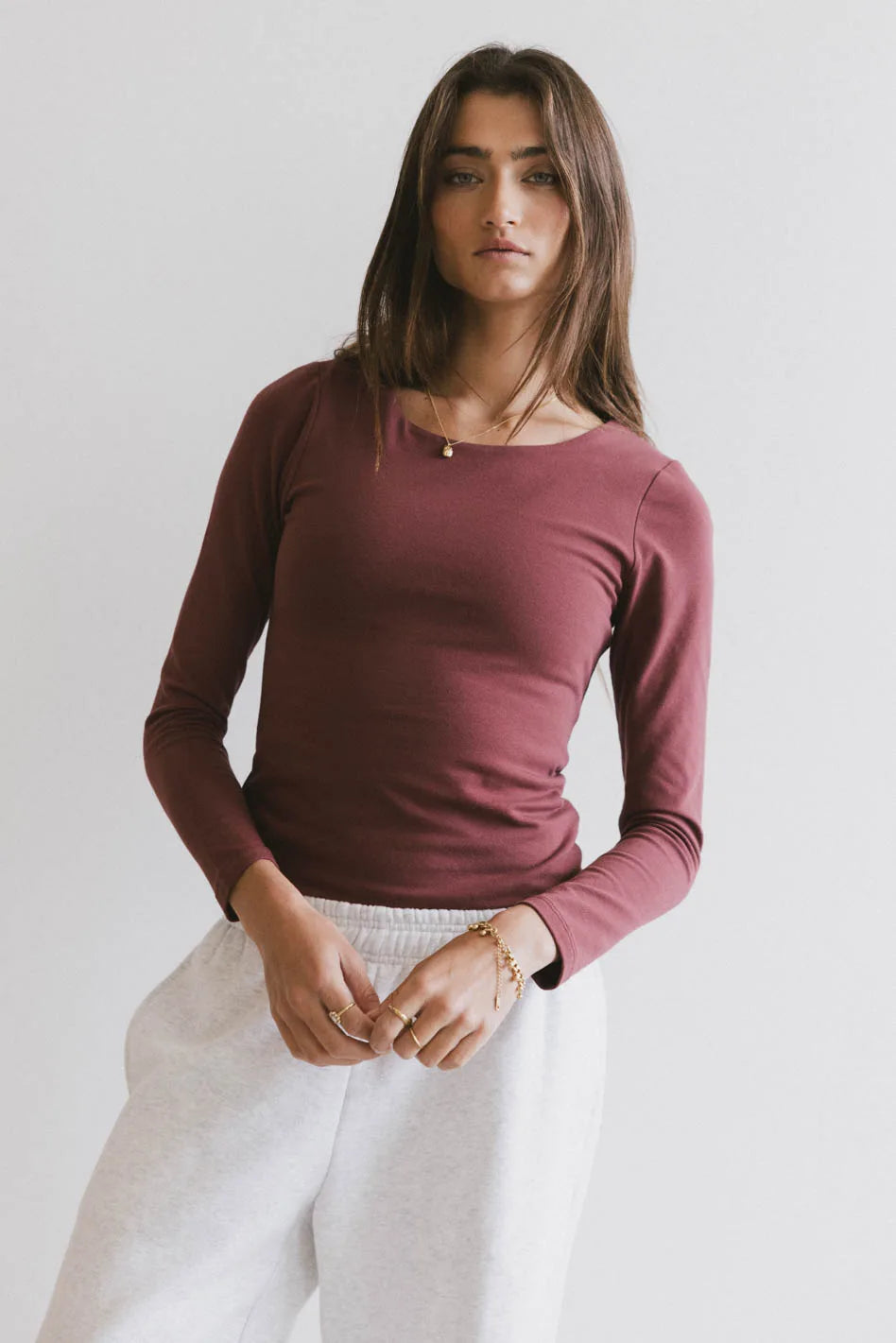 Kendra Basic Top in Berry